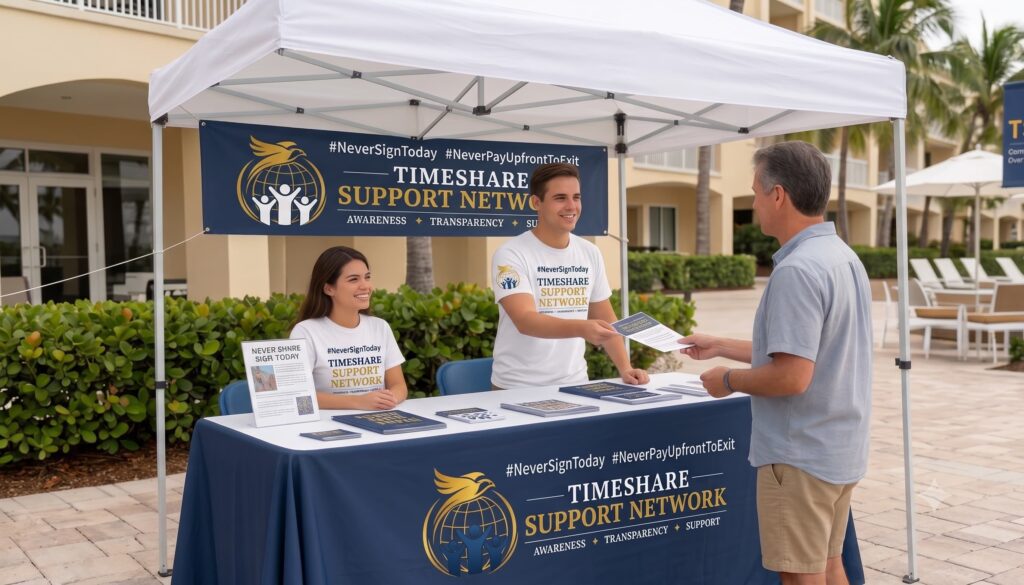Timeshare awareness campaign information hub providing independent advice to travellers